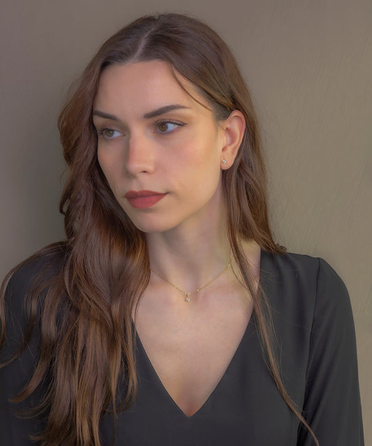 Collar con Colgante Milán en Oro 18K con Diamante Central