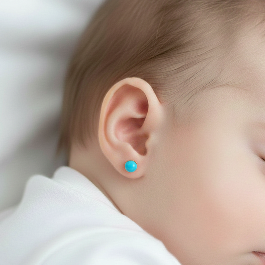 Pendientes Oro y Turquesas 5.00 mm