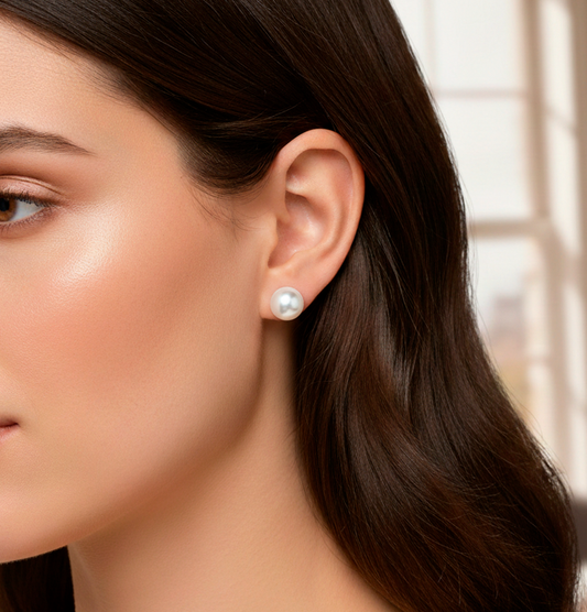 Pendientes de Oro 18k y Perlas Freshwater Cultivadas 9mm