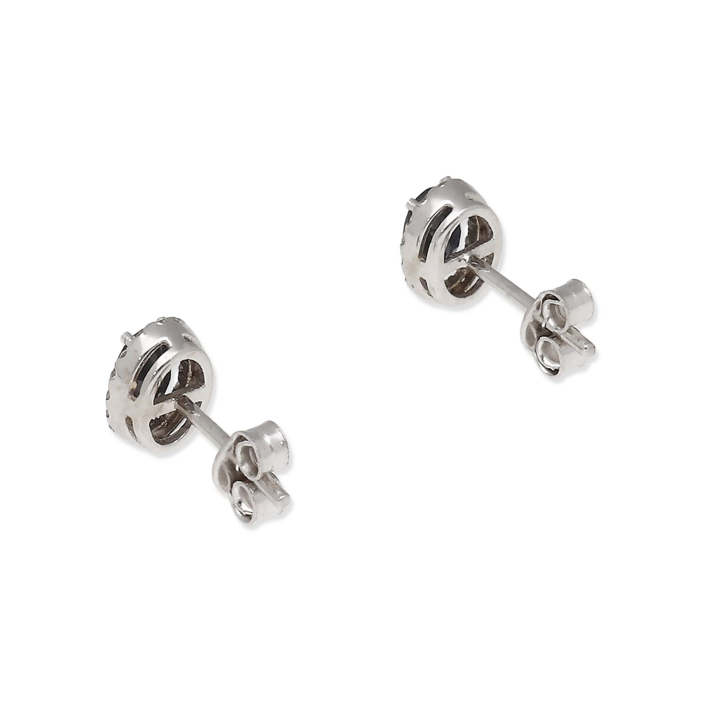 Pendientes Ren en Oro Blanco 18K con Zafiro y Diamantes