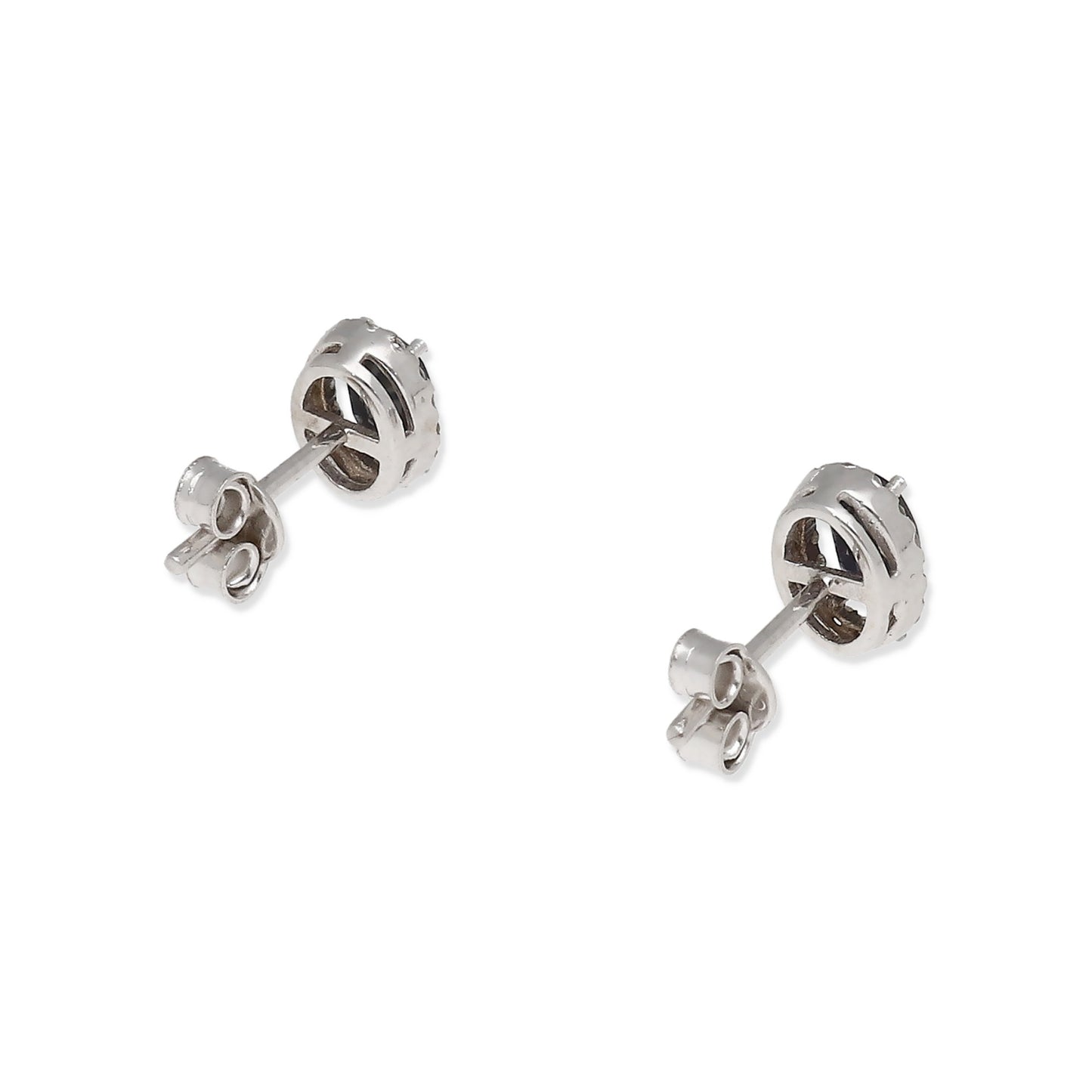 Pendientes Ren en Oro Blanco 18K con Zafiro y Diamantes