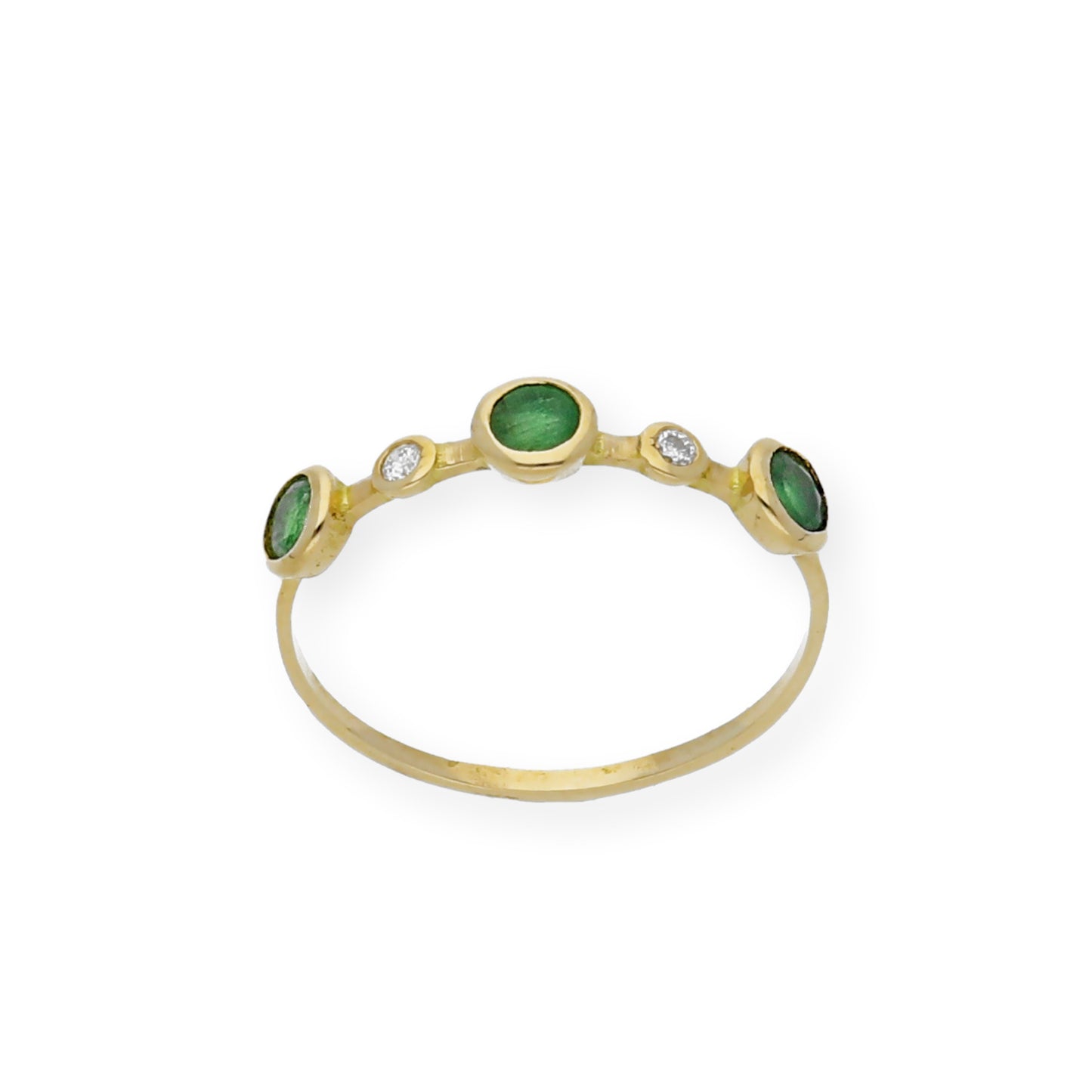 Anillo Millas de Oro y Diamantes con Esmeralda