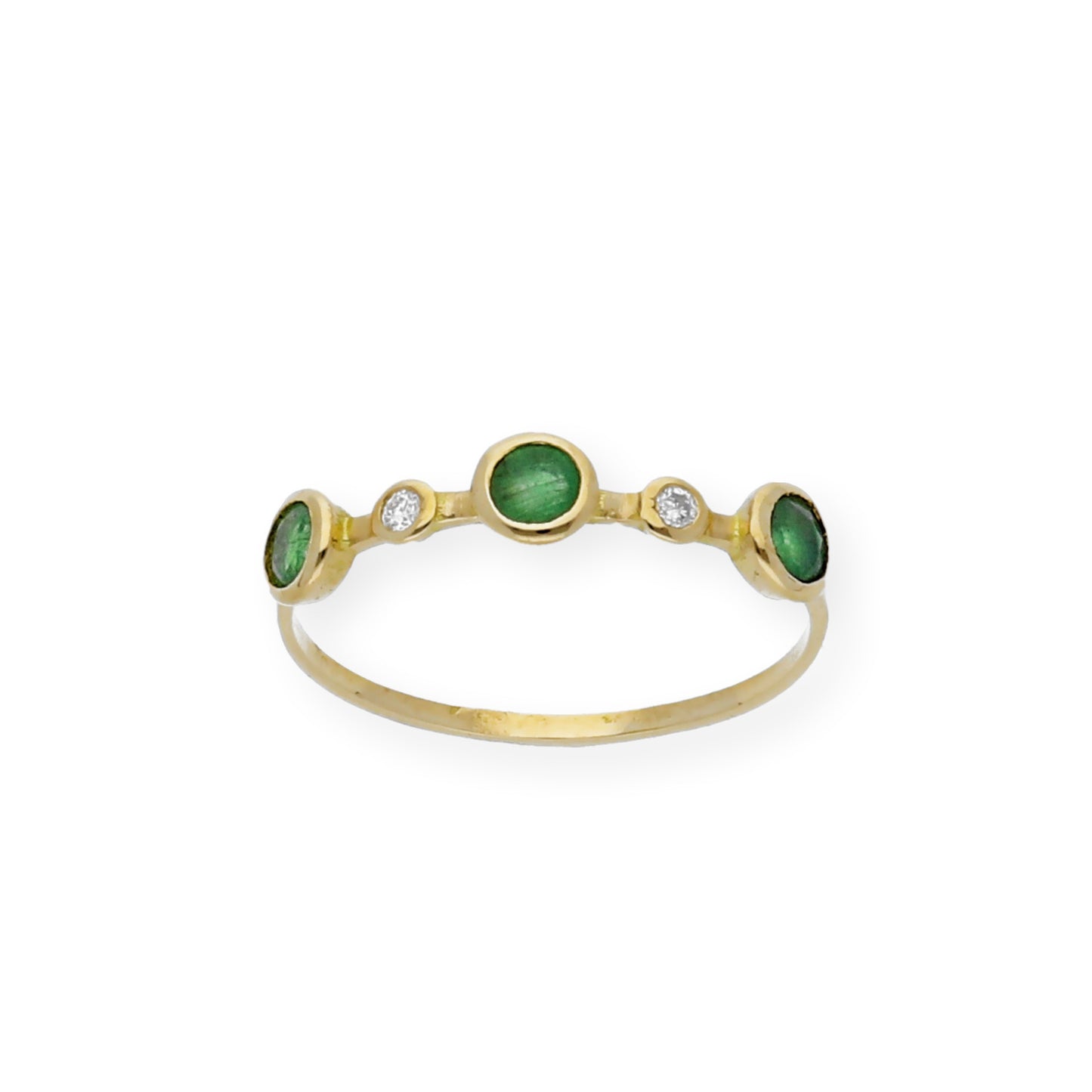 Anillo Millas de Oro y Diamantes con Esmeralda