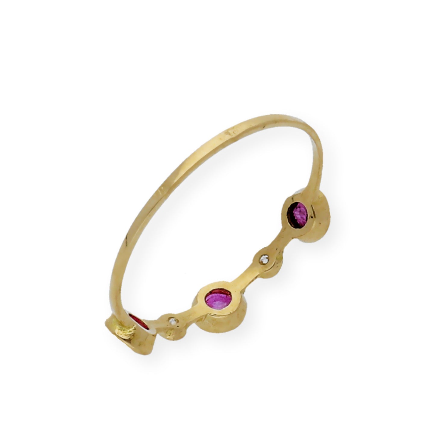 Anillo Millas de Oro y Diamantes con Rubíes