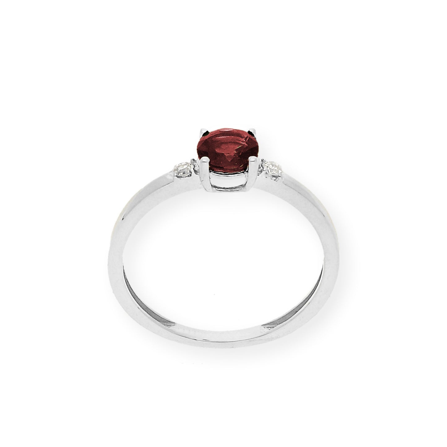 Anillo Aura en Oro Blanco 18k con Diamantes y Rubí