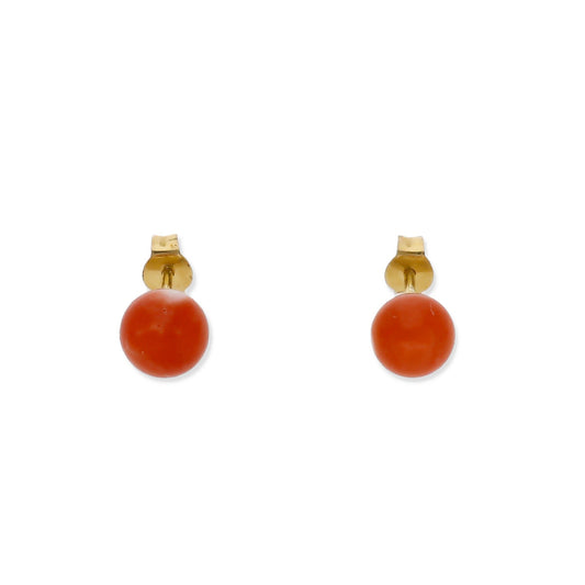Pendientes Oro y Corales Naturales 6.00 mm