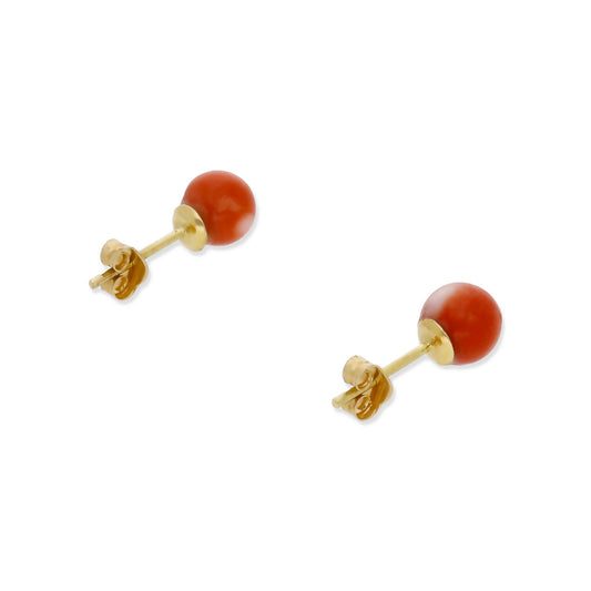 Pendientes Oro y Corales Naturales 6.00 mm