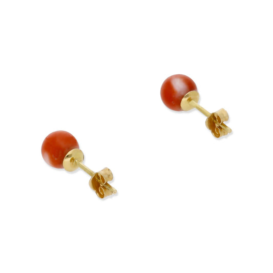 Pendientes Oro y Corales Naturales 6.00 mm