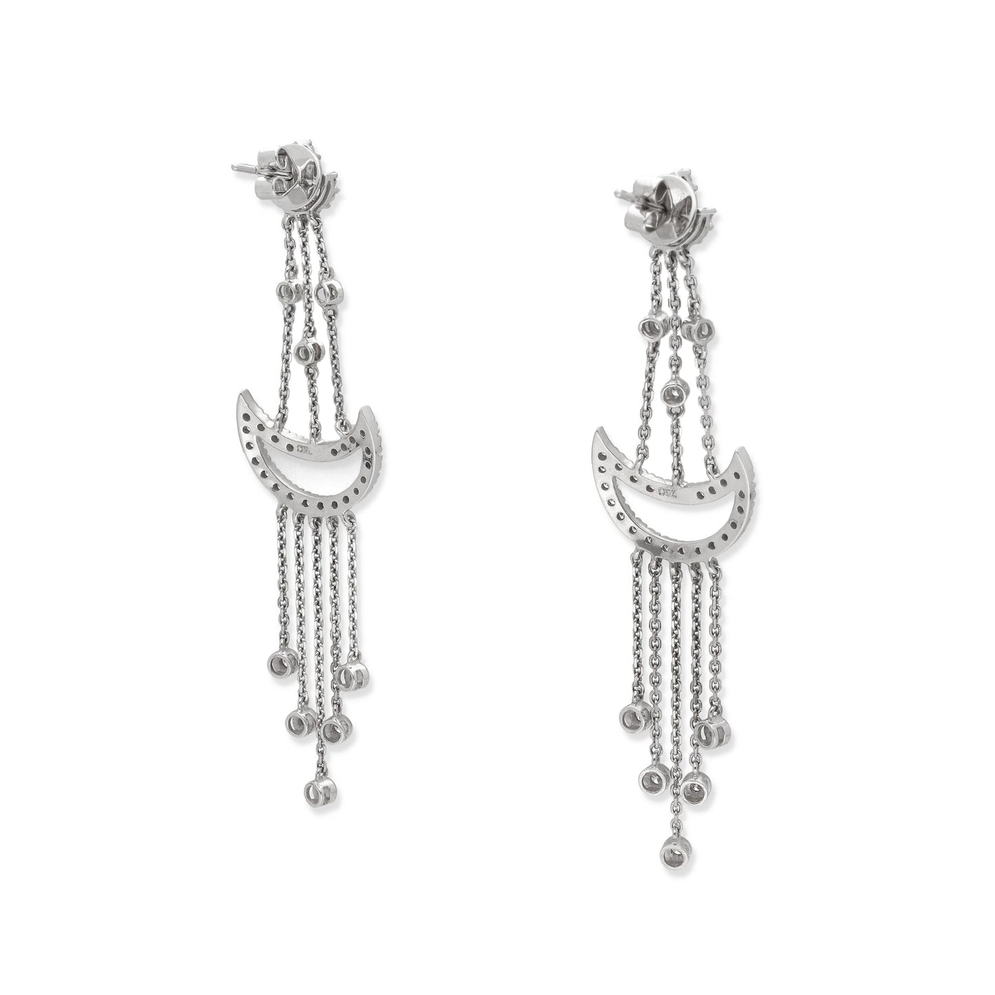 Pendientes Colgantes Amaltea Oro Blanco 18k y Diamantes