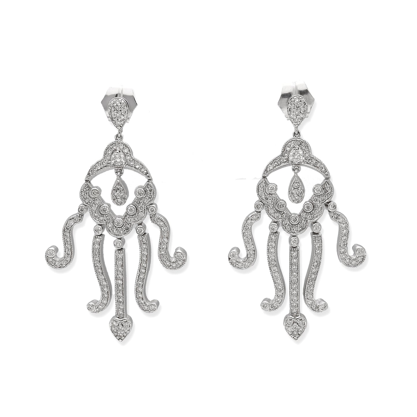 Pendientes Medusa Oro Blanco 18k y Diamantes