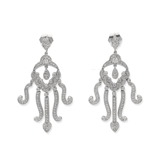 Pendientes Medusa Oro Blanco 18k y Diamantes