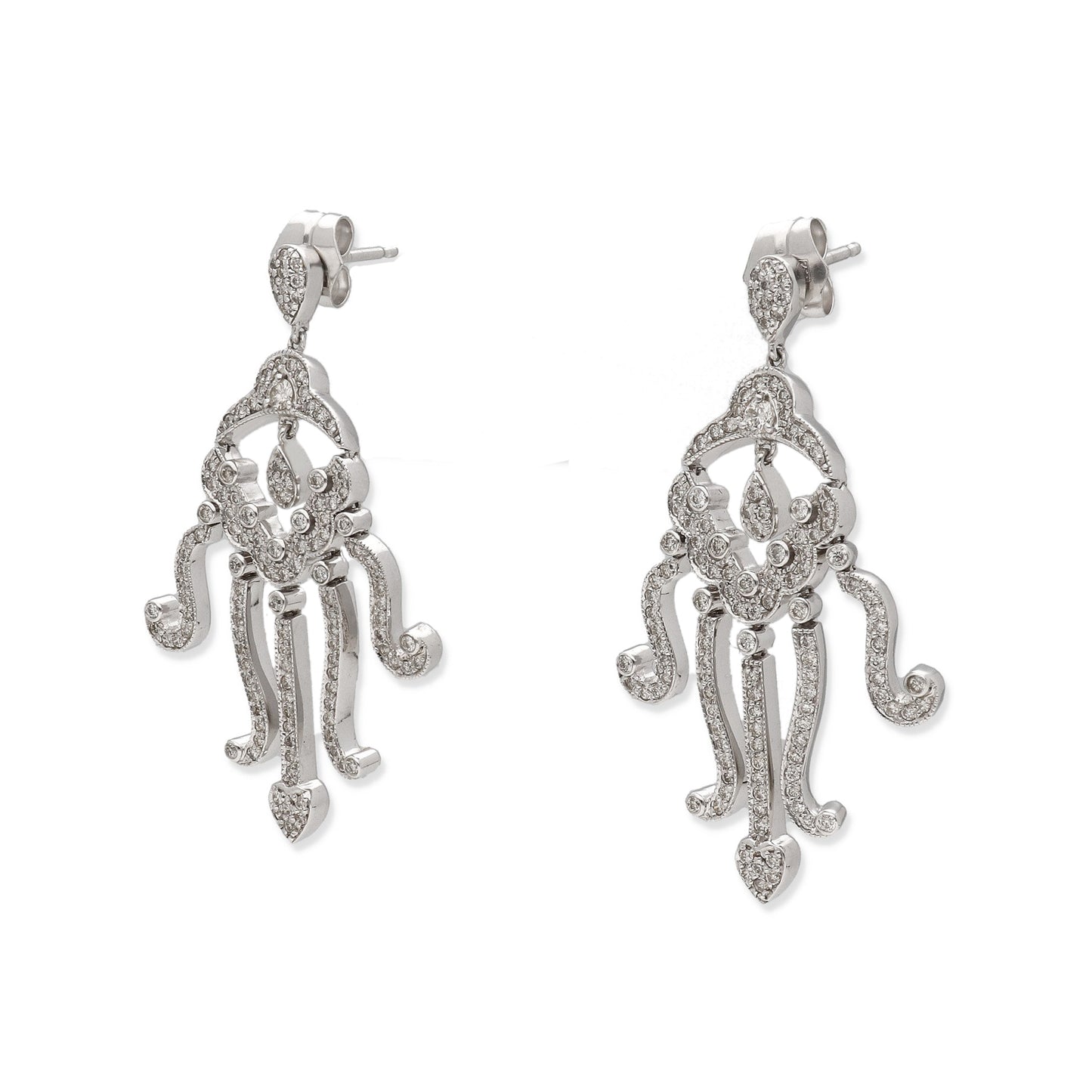 Pendientes Medusa Oro Blanco 18k y Diamantes