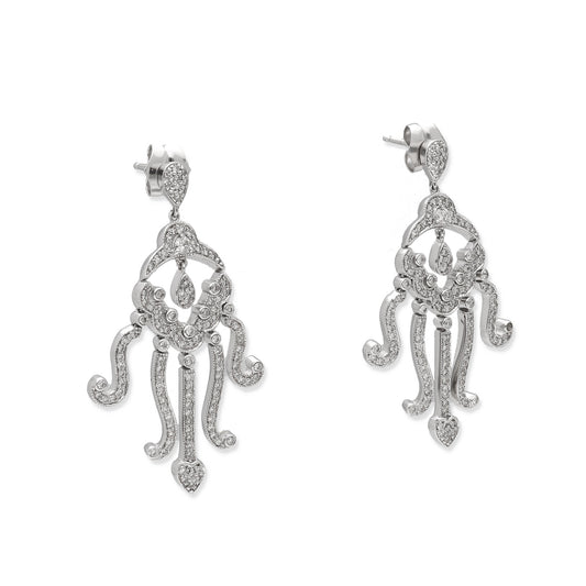 Pendientes Medusa Oro Blanco 18k y Diamantes