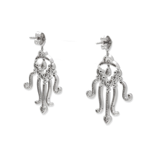 Pendientes Medusa Oro Blanco 18k y Diamantes