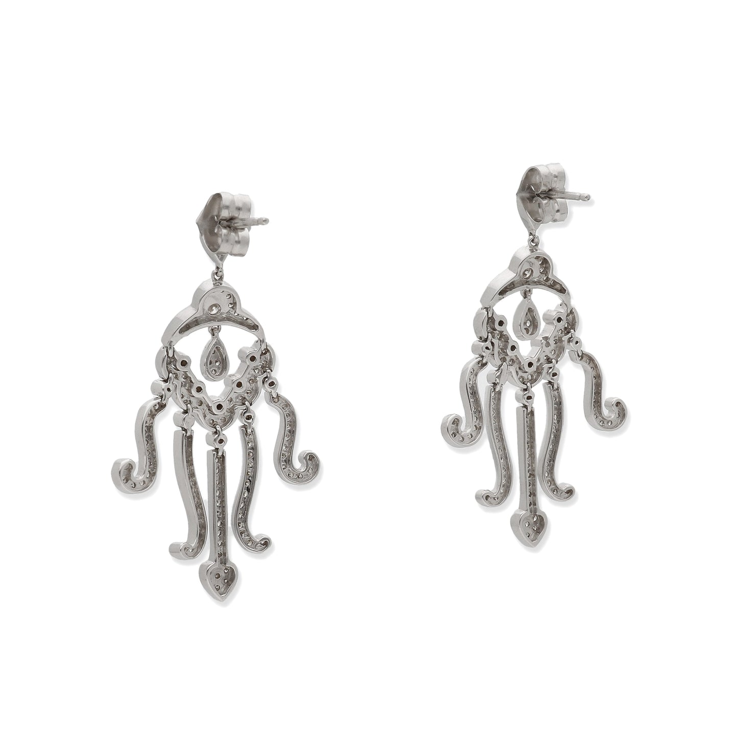 Pendientes Medusa Oro Blanco 18k y Diamantes