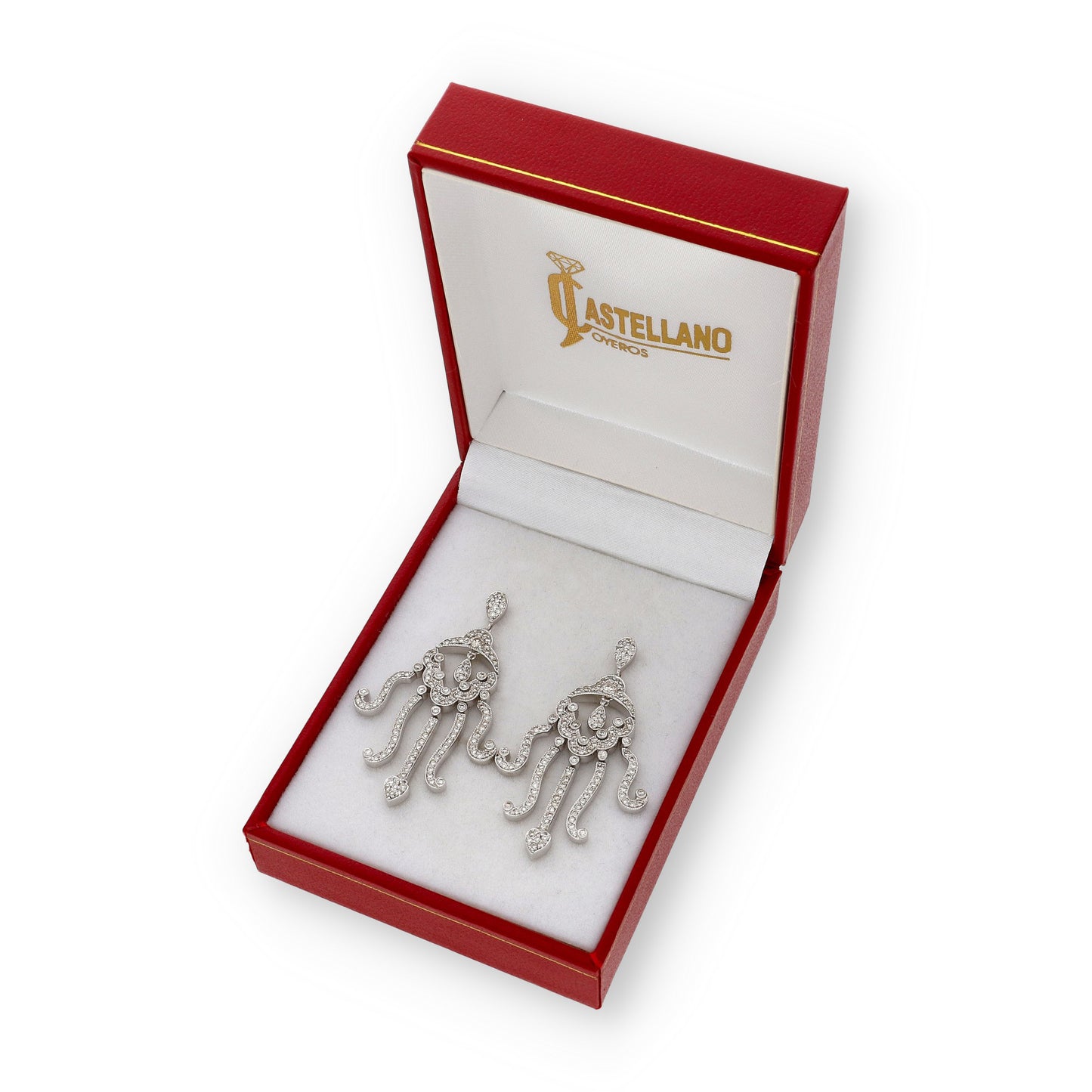 Pendientes Medusa Oro Blanco 18k y Diamantes