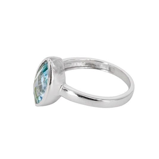 Anillo Ziwiri de Plata con 2 Piedras de Color - Amarillo y Azul