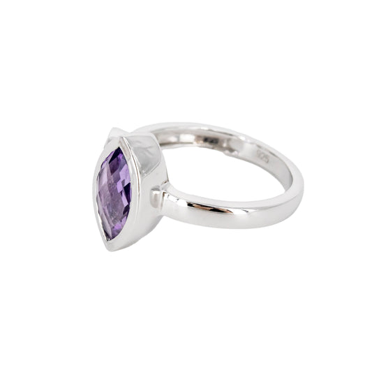 Anillo Ziwiri de Plata con 2 Piedras de Color - Azul y Lila