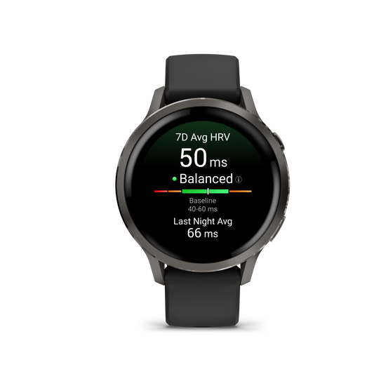 Reloj Garmin Venu® 4 - 41 mm Bisel Plateado con Correa de Silicona Negra 010-03013-02