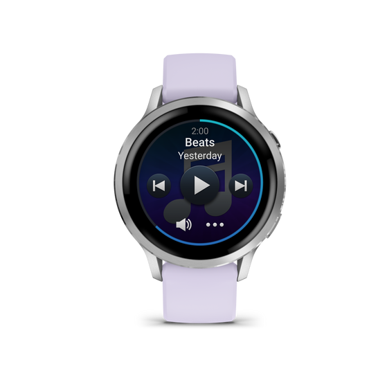 Reloj Garmin Venu® 4 - 41 mm Bisel Plateado con Correa de Silicona Lila 010-03013-01