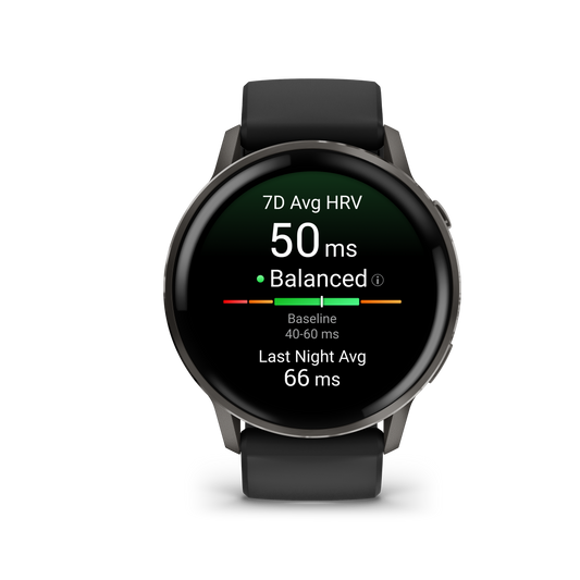 Reloj Garmin Venu® 4 - 45 mm Gris con Correa de silicona negra 010-03014-00