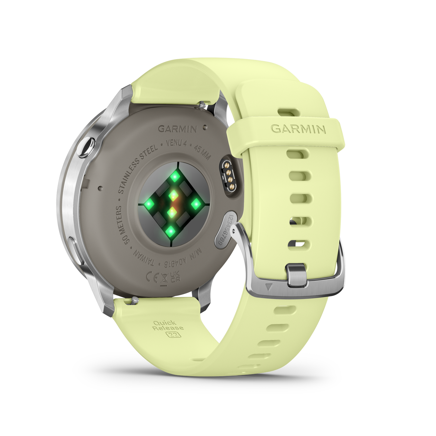 Reloj Garmin Venu® 4 - 45 mm Bisel Plateado Correa de Silicona Amarilla 010-03014-02