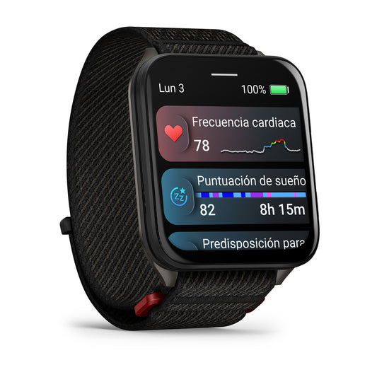 Reloj Garmin Venu X1 Negro Titanio y Correa Nailon Negro 010-02980-02