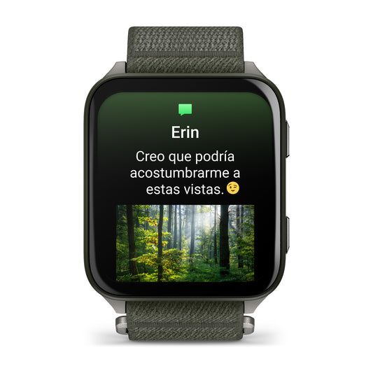 Reloj Garmin Venu X1 Verde Titanio y Correa Nailon Verde 010-02980-03