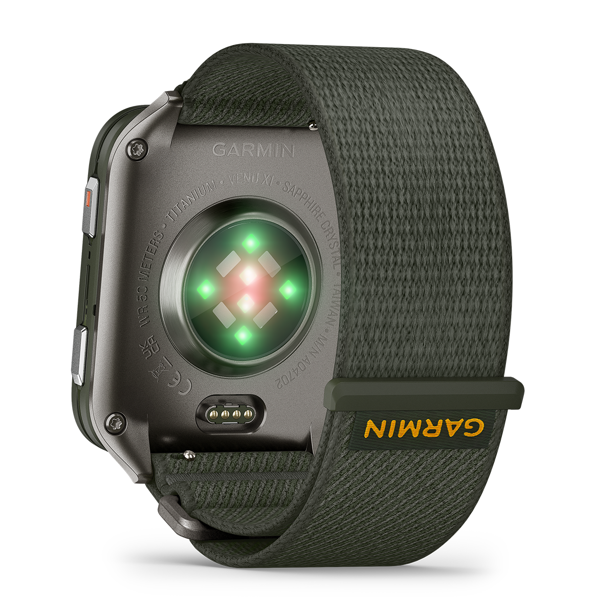 Reloj Garmin Venu X1 Verde Titanio y Correa Nailon Verde 010-02980-03