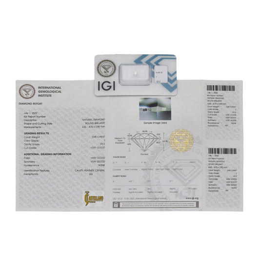 Diamante Talla Brillante 0,40 ct - I - VS2 - Certificado IGI