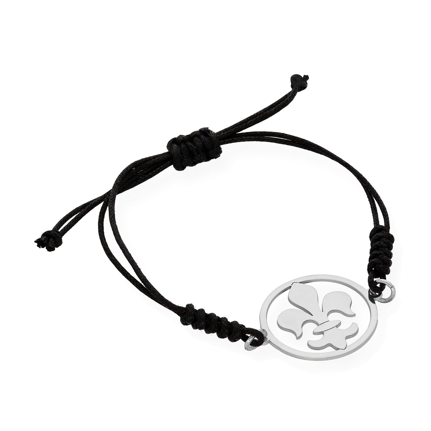 Pulsera Macramé Flor de Lis en Plata de Ley 925