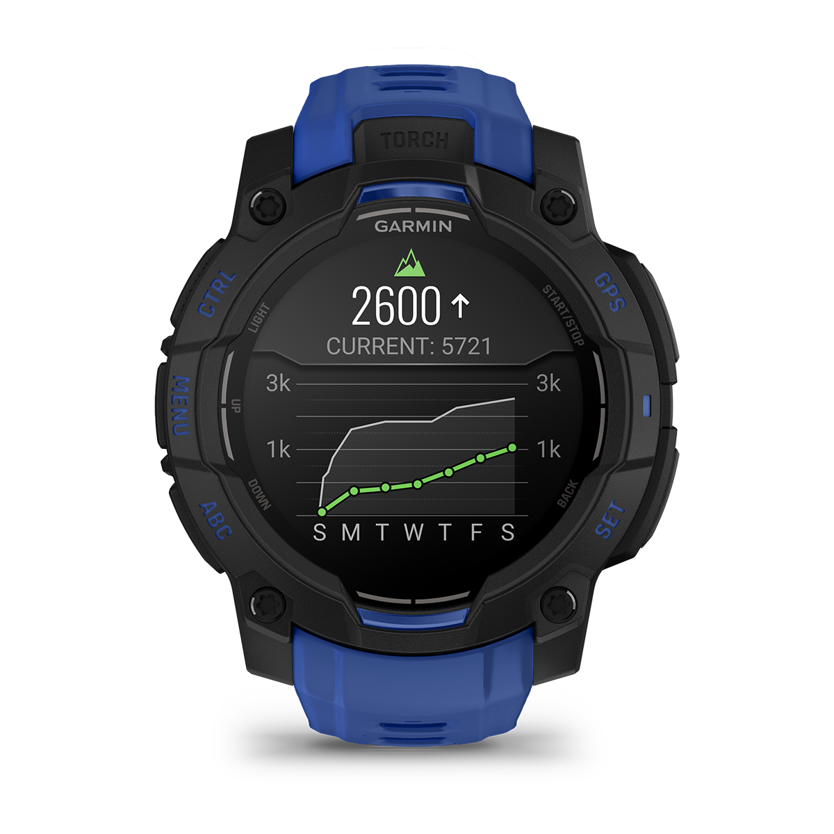 Reloj Garmin Instinct 3 - 45mm, AMOLED Negro con Correa Azul 010-02936-03