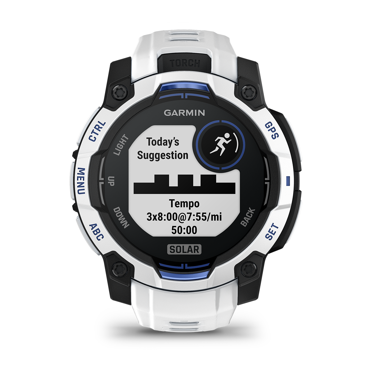 Reloj Garmin Instinct 3 - 45mm, Solar Blanco con Correa Blanca 010-02934-03