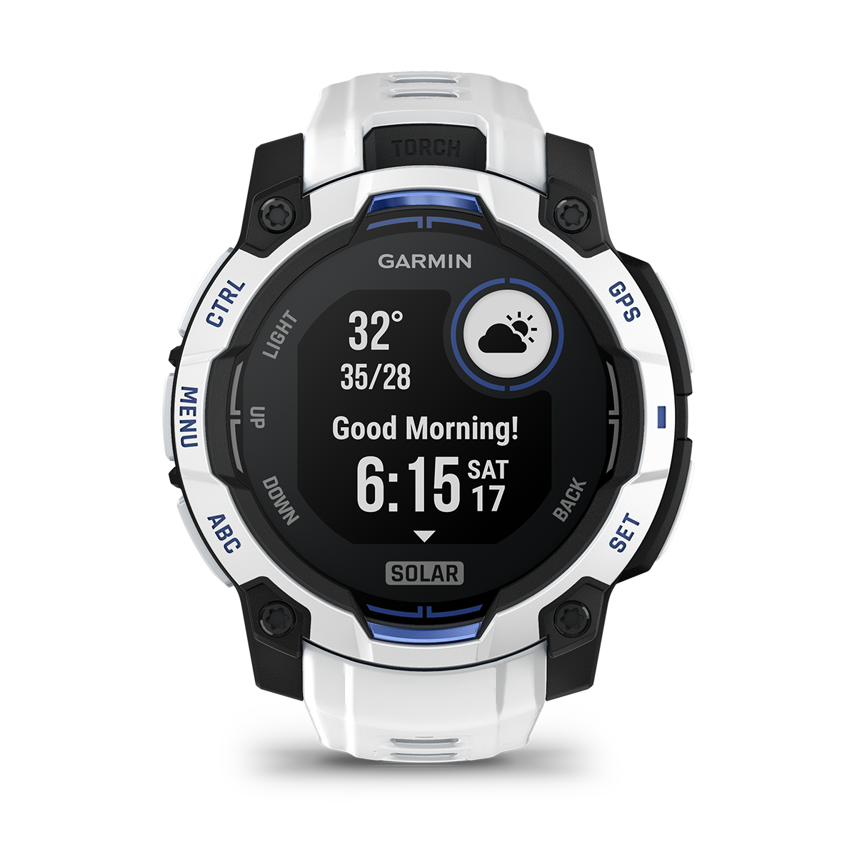 Reloj Garmin Instinct 3 - 45mm, Solar Blanco con Correa Blanca 010-02934-03