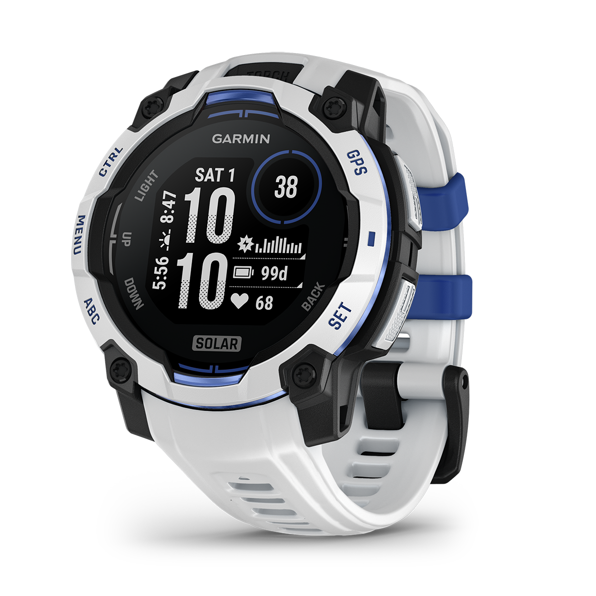 Reloj Garmin Instinct 3 - 45mm, Solar Blanco con Correa Blanca 010-02934-03