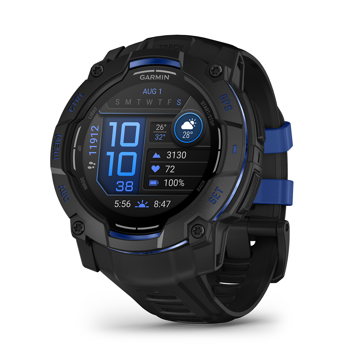Reloj Garmin Instinct 3 - 50mm, AMOLED Negro con Correa Negra 010-03020-03